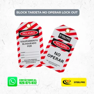 Block tarjeta No Operar lock out 10 und