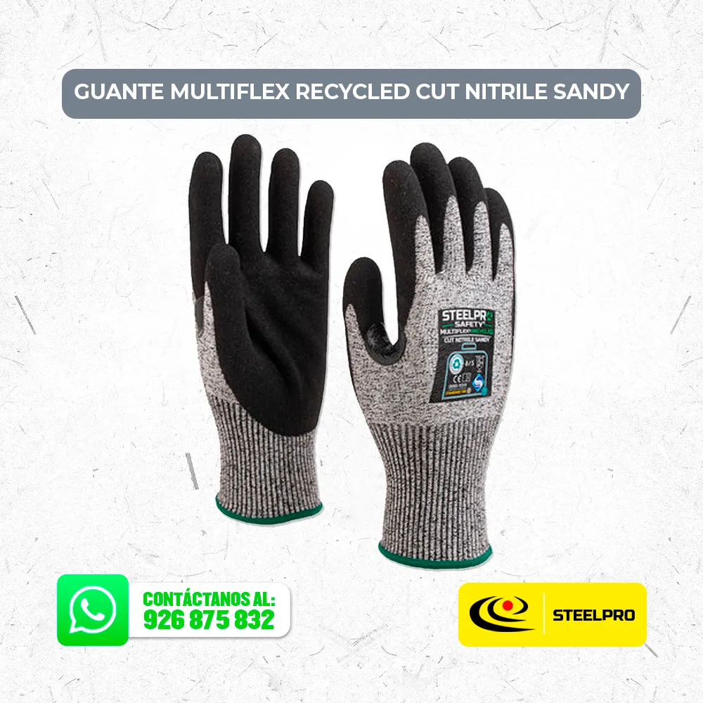 Guante Multiflex Recycled Cut Nitrile Sandy