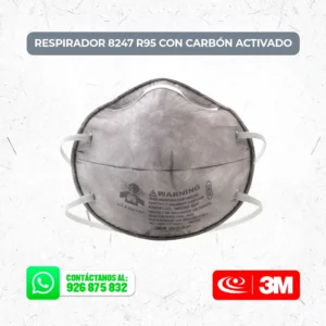 Respirador 8247 R95 3M con carbón activado