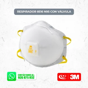 Respirador 8516 N95 3M con válvula de exhalación
