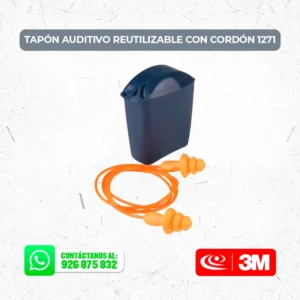Tapón auditivo reutilizable con cordón 1271